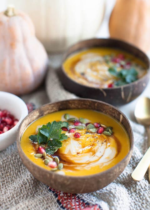 soup with nuts and greens