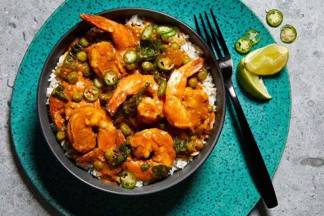coconut curry shrimp peas