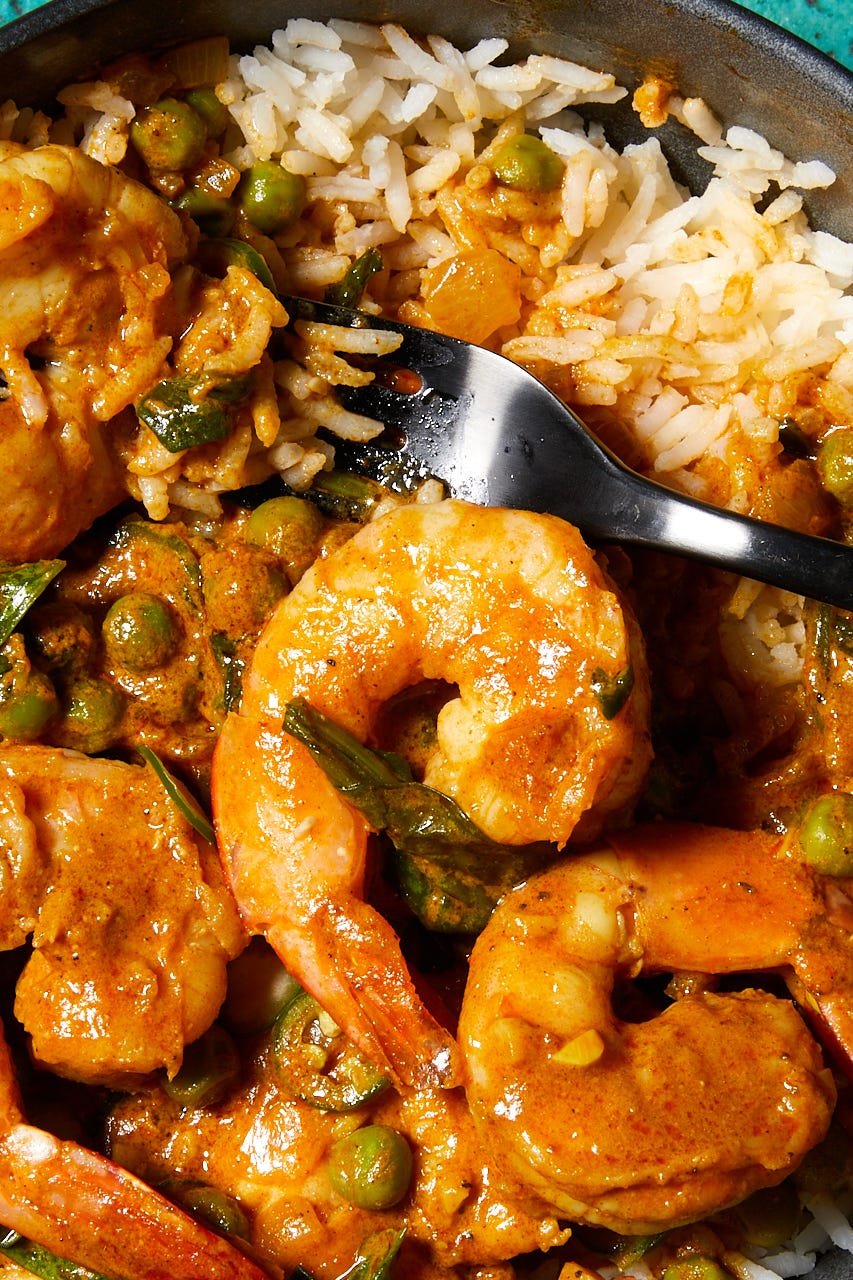 coconut curry shrimp peas