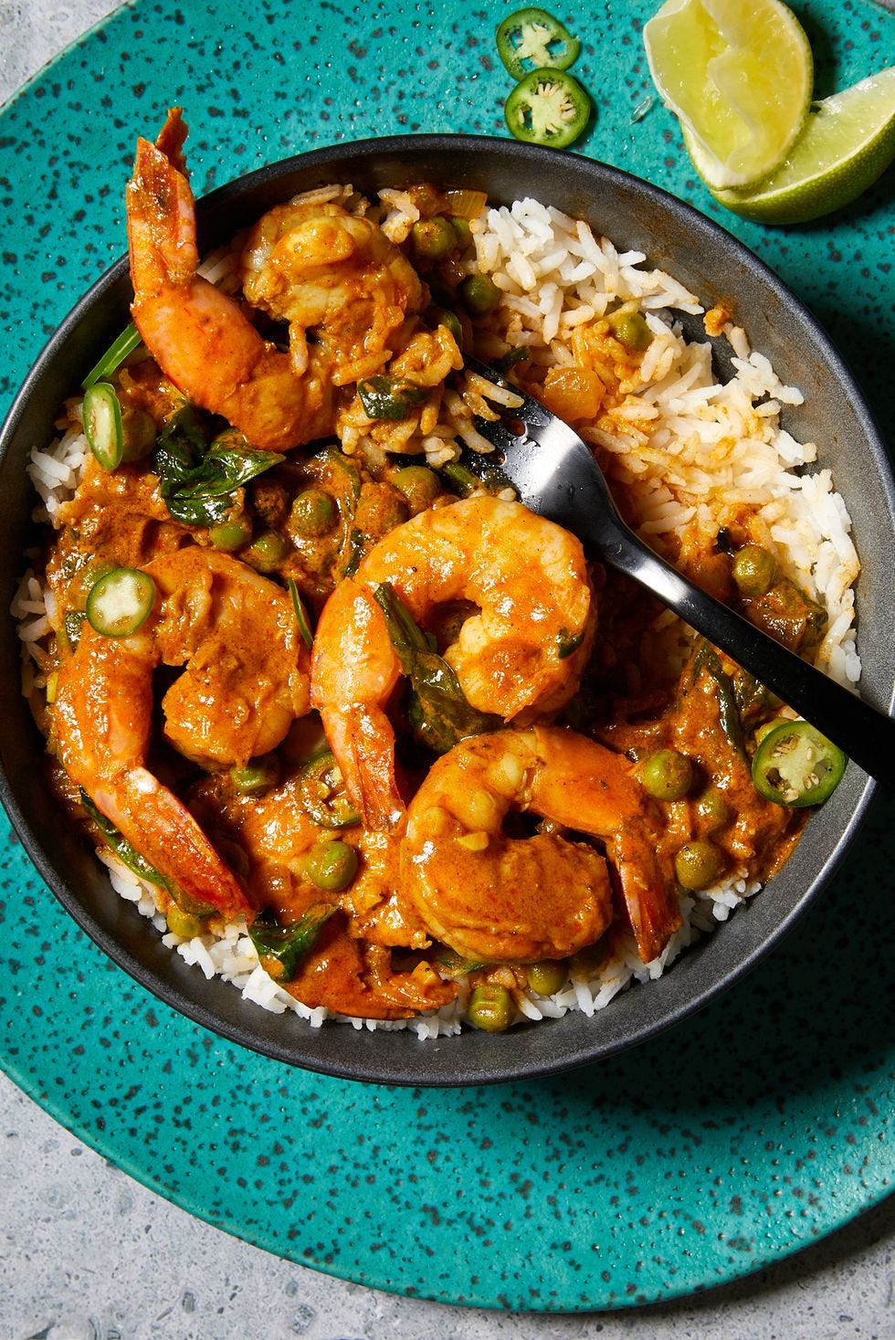 coconut curry shrimp  peas