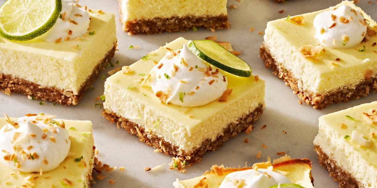 preview for Get A Taste Of Vacation With Our Coconut Key Lime Cheesecake Bars