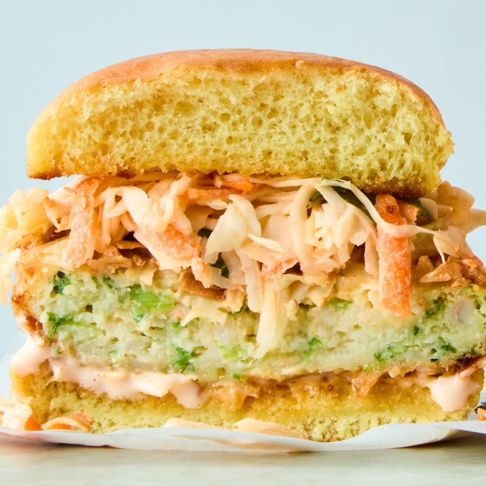 coconut shrimp burgers with cabbage slaw