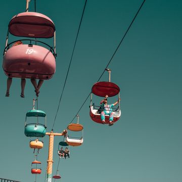 Red, Sky, Cable car, Cable car, 
