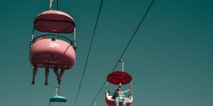 Red, Sky, Cable car, Cable car, 