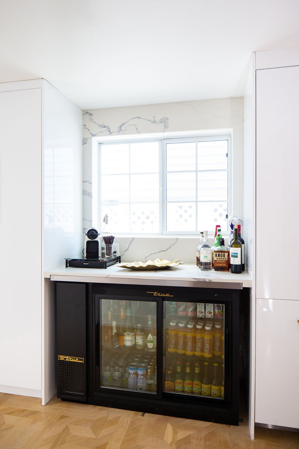 DIY Corner Coffee Bar Build: Wine Storage, Floating Shelves, Cabinets and  more! - Make it with Kate