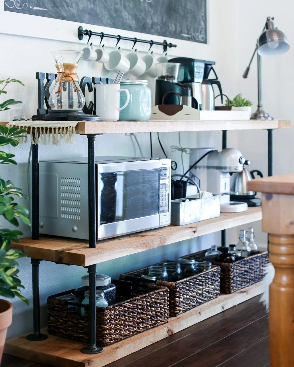 coffee bar ideas industrial style coffee station