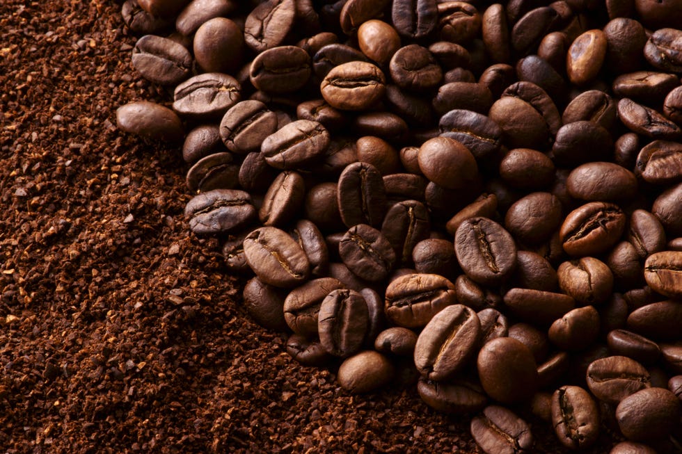 coffee beans and ground coffee