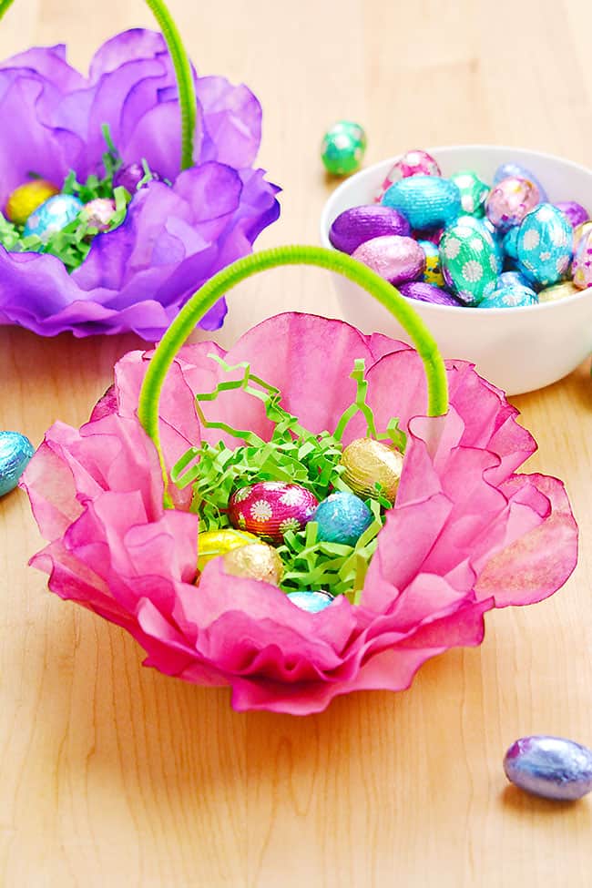 coffee filter easter baskets
