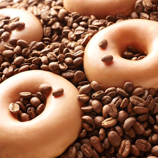 Krispy Kreme coffee glazed donuts