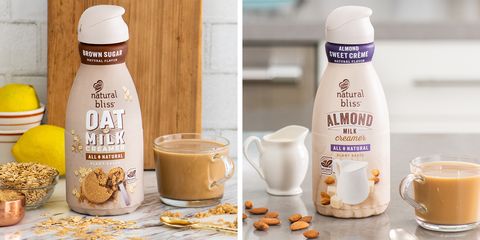 nestle coffee mate natural bliss brown sugar oat milk and almond sweet creme creamers