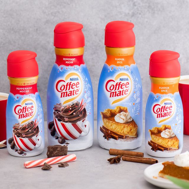 coffee mate pumpkin spice and peppermint mocha creamers