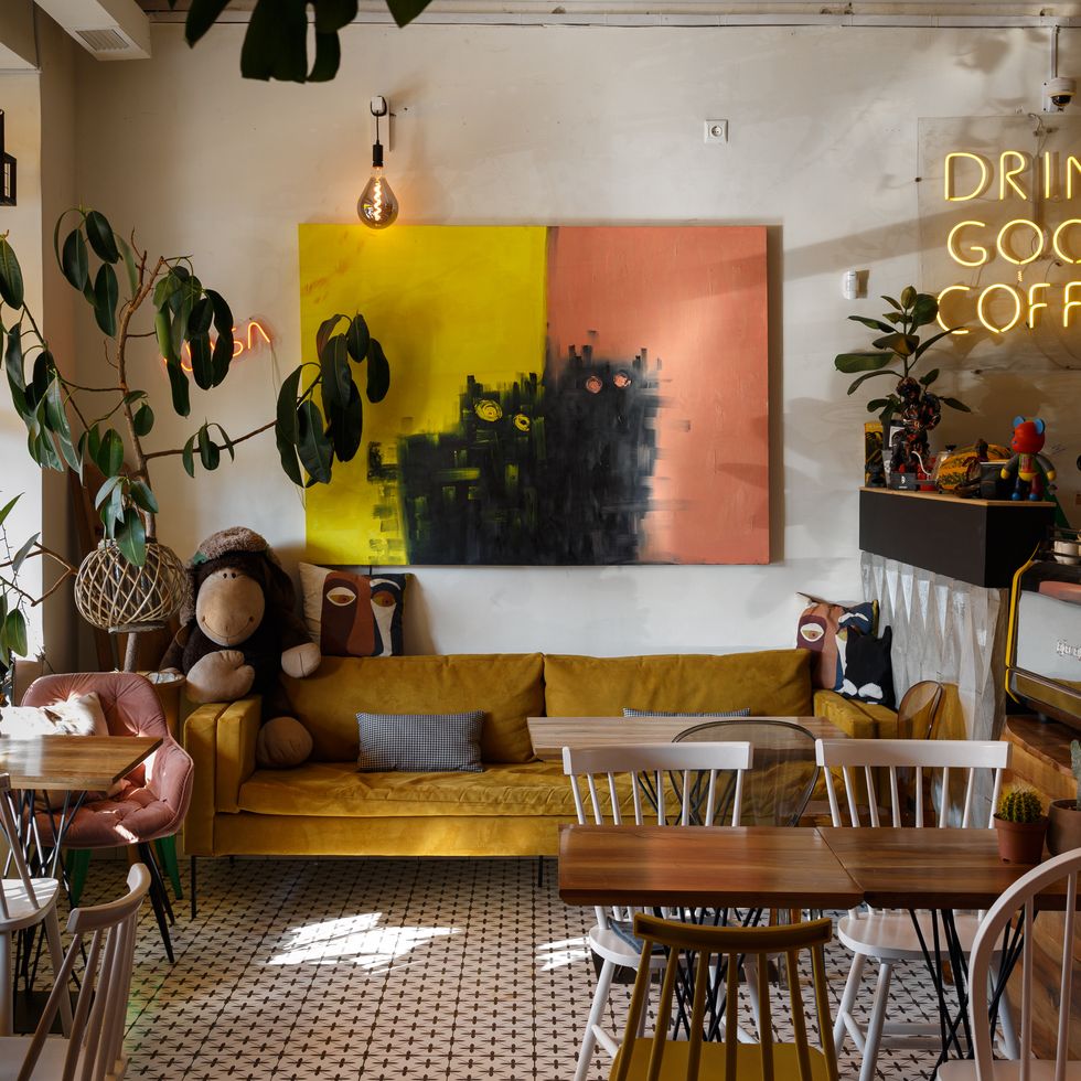 coffee shop interior stock photo