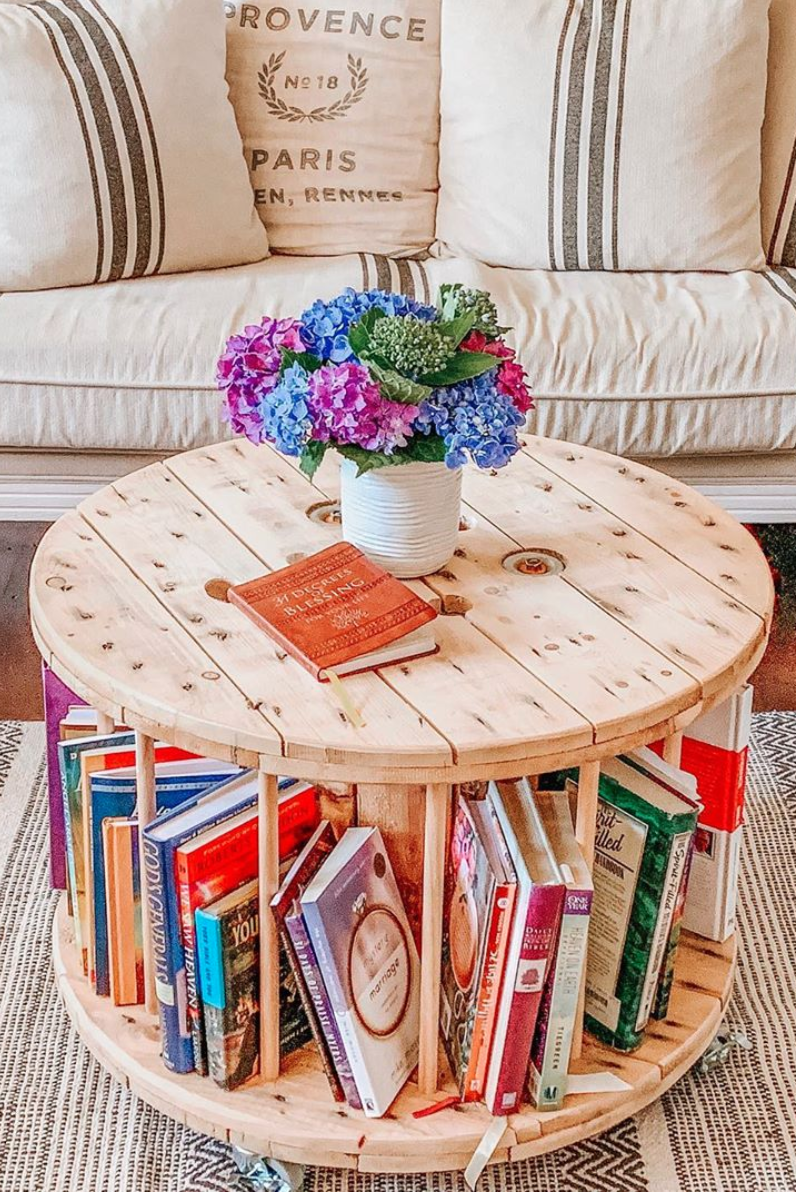 coffee table diy bookshelf