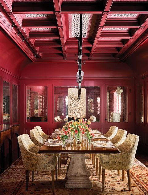 Room, Interior design, Ceiling, Furniture, Dining room, Property, Table, Lighting, Chair, Building, 