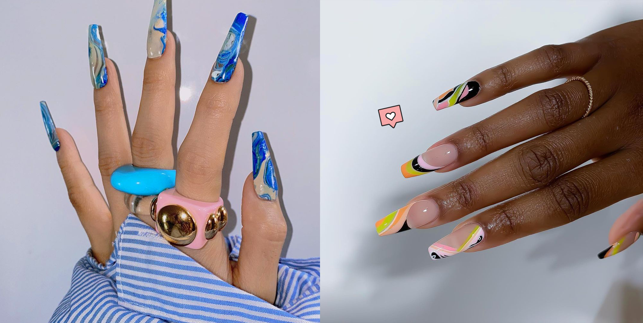 Outyua Rainbow Coffin Press on Nails Extra Long India | Ubuy