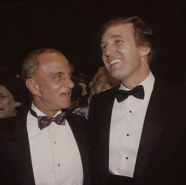 new york, ny   1983  roy cohn l and donald trump attend the trump tower opening in october 1983 at the trump tower in new york city  photo by sonia moskowitzgetty images