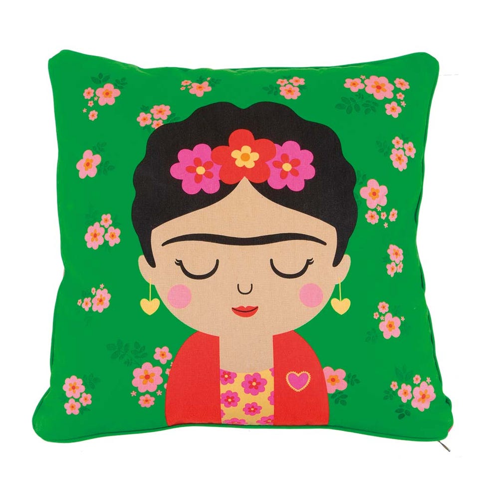 Cushion, Throw pillow, Pillow, Green, Textile, Furniture, Pink, Linens, Illustration, Plant, 