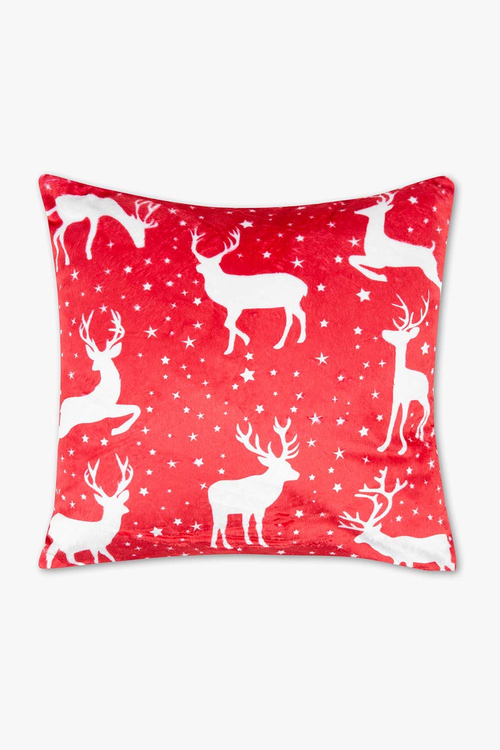 Cojín rojo con renos, Navidad