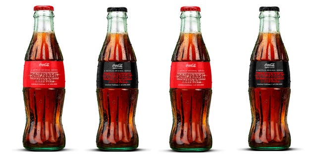 Drink, Bottle, Coca-cola, Cola, Soft drink, Non-alcoholic beverage, Carbonated soft drinks, Coca, Glass bottle, Carbonated water, 