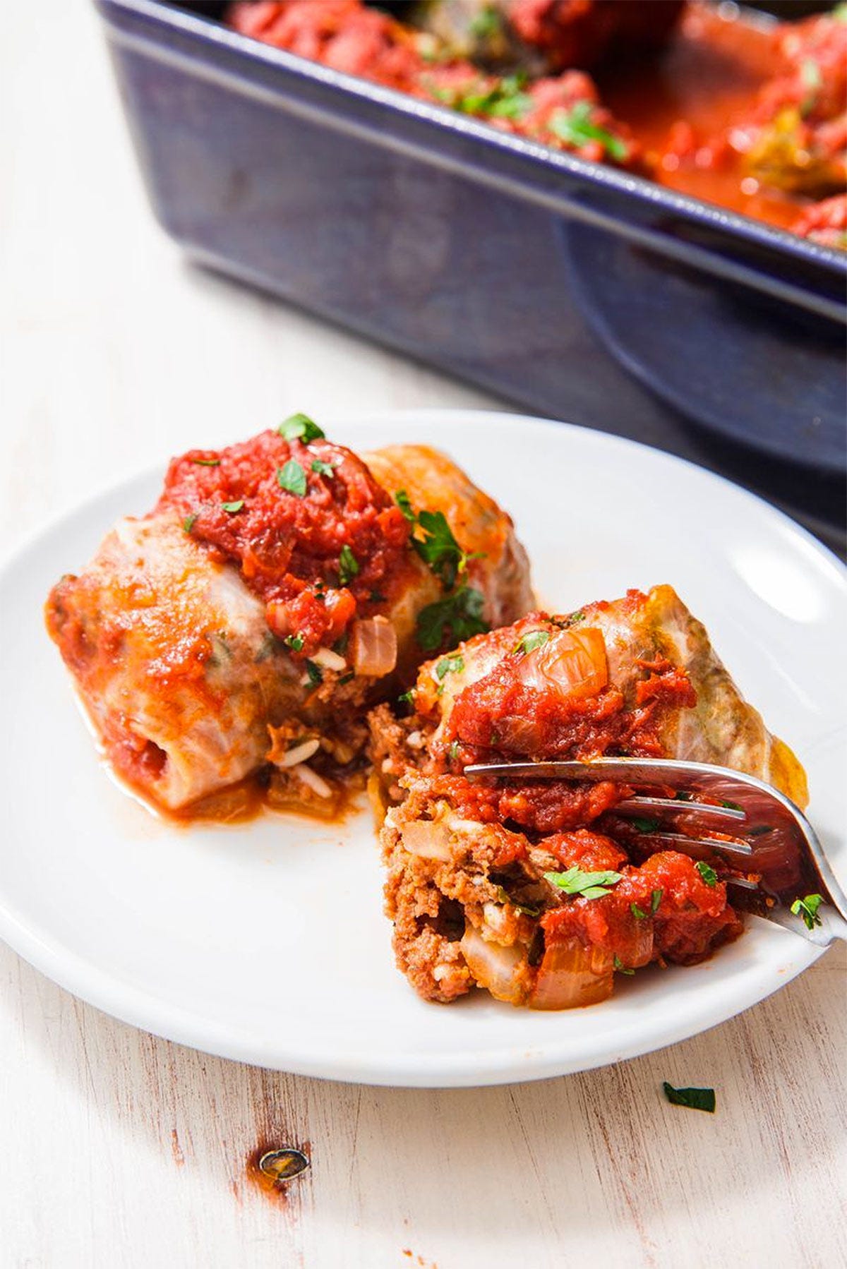 hojas de col rellenas de carne