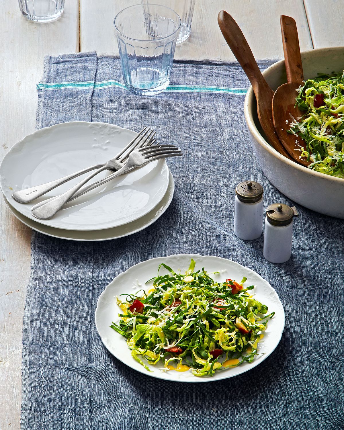 collard and brusselssprout salad
