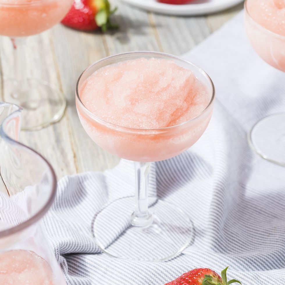 cold refreshing frozen rosé wine cocktail