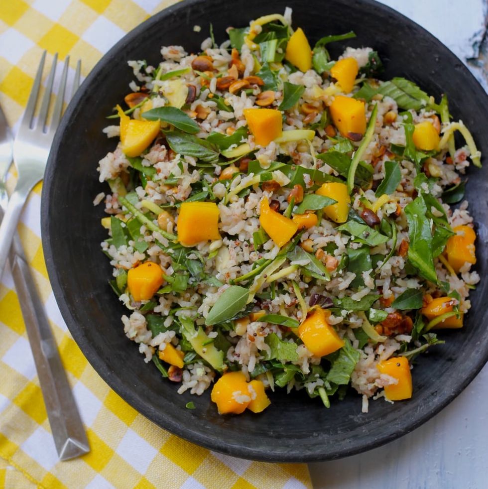 cold rice salad with mango and coconut recipe