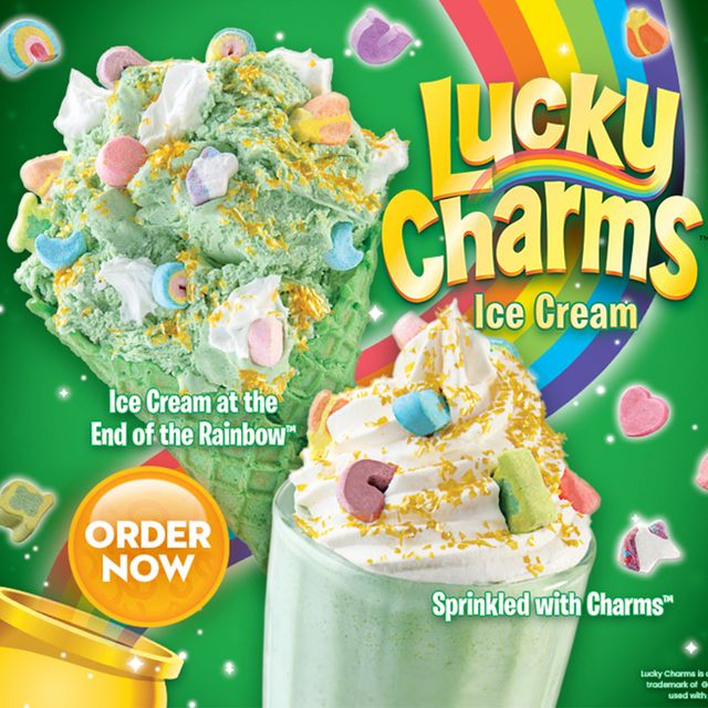 cold stone creamery lucky charms ice cream st patrick's day ice cream at the end of the rainbow and sprinkled with charms