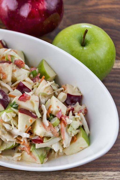 Coleslaw with green and red apples