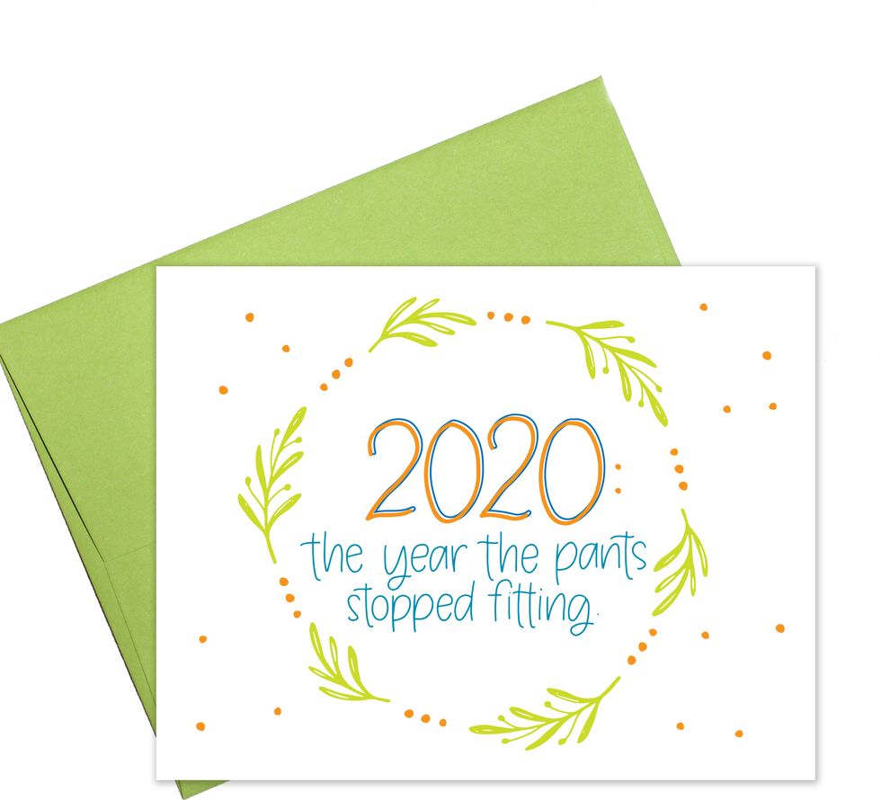 “2020 the year the pants stopped fitting,” reads a 2020 holiday card from the small cincinnati based brand colette paperie