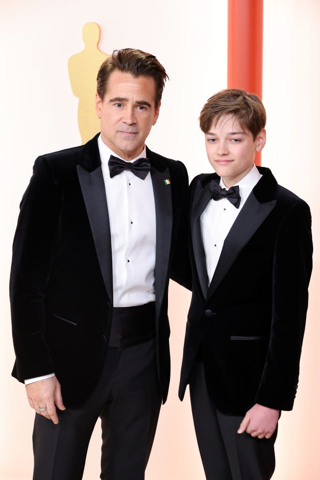 Colin Farrell Attends 2023 Oscars With His 13-Year-Old Son Henry