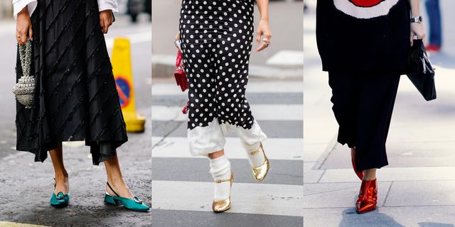 Clothing, Street fashion, Polka dot, Pattern, Fashion, Footwear, Black-and-white, Shoe, Design, Dress, 