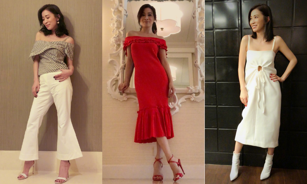 Fashion model, Clothing, Dress, White, Shoulder, Red, Fashion, Cocktail dress, Formal wear, Joint, 