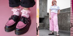 Pink, Footwear, Shoe, Fashion, Mary jane, Plimsoll shoe, Leg, Street fashion, Fashion accessory, Style, 