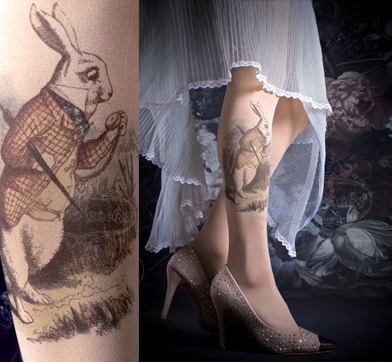 Alice nel paese delle meraviglie tatuaggi di coniglio bianco