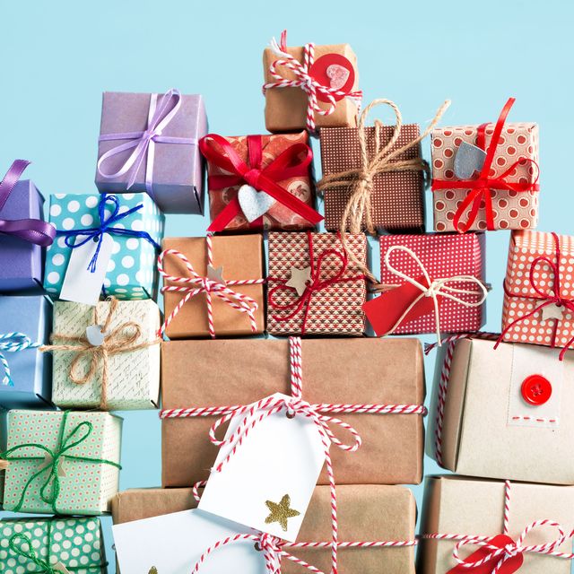 Collection of Christmas present boxes