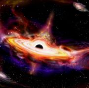 colliding of two quasars galaxies with black hole in centrum