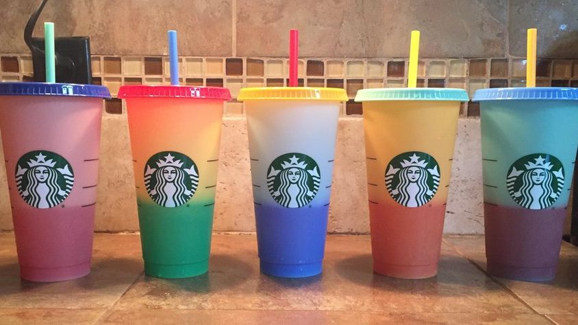 New 12OZ Starbucks Glass Coffee Mug Which Changes Color When Cold