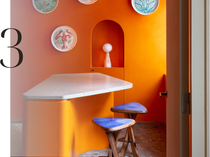 2023 Salone del Mobile Design Colour Trends: Orange and Blue