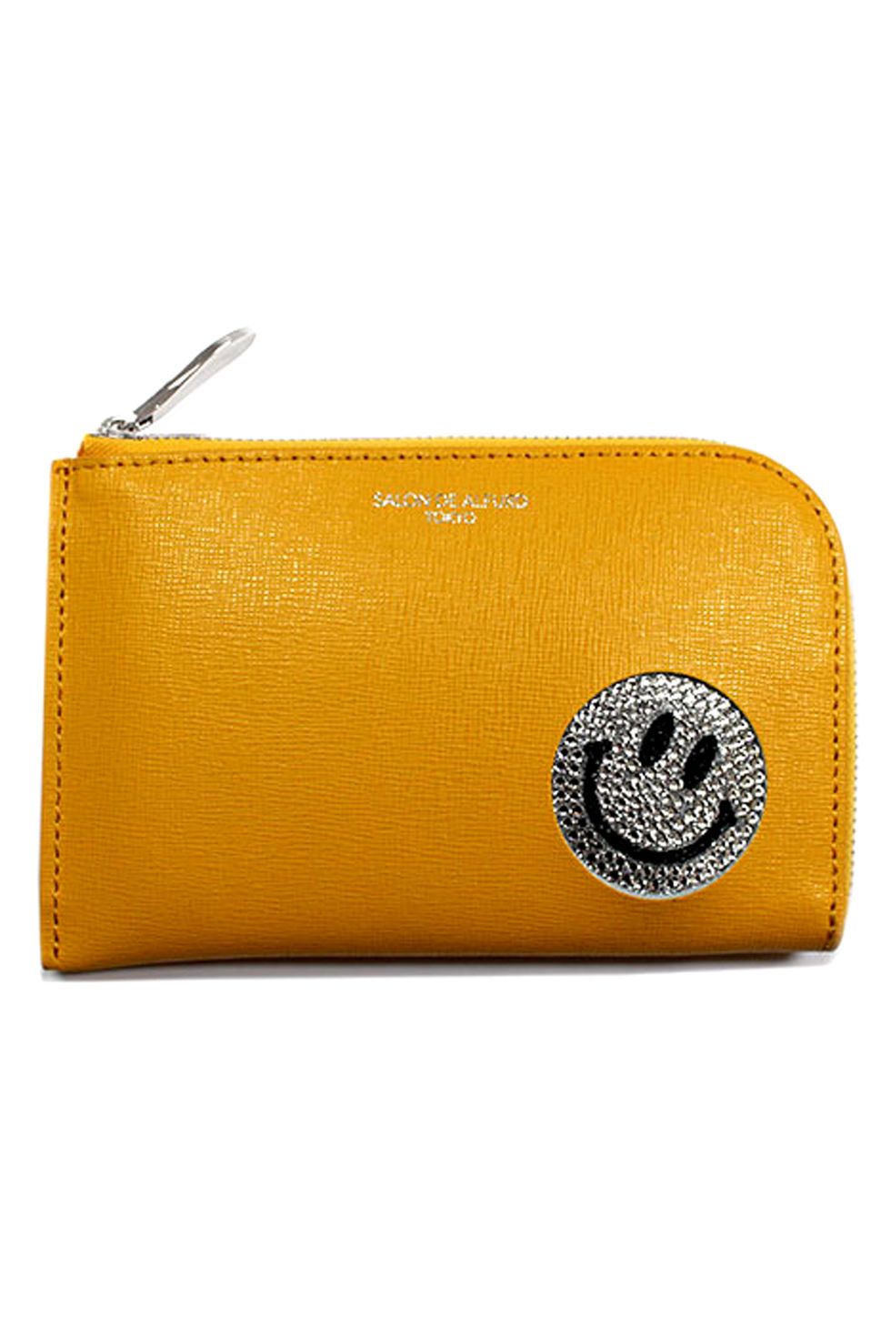 Wallet, Yellow, Coin purse, Fashion accessory, Wristlet, Leather, Handbag, Rectangle, Bag, 