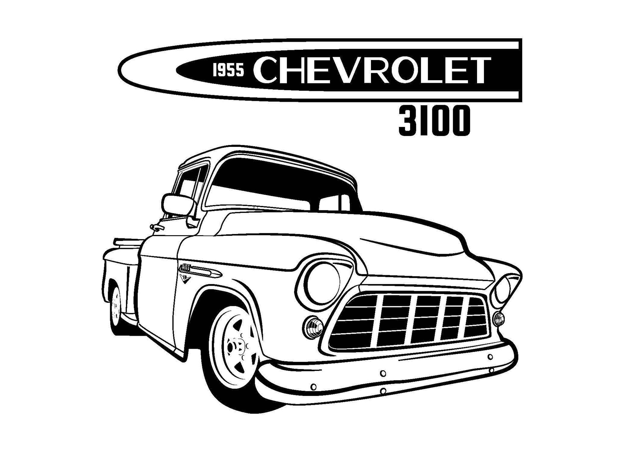55 chevy logos coloring pages