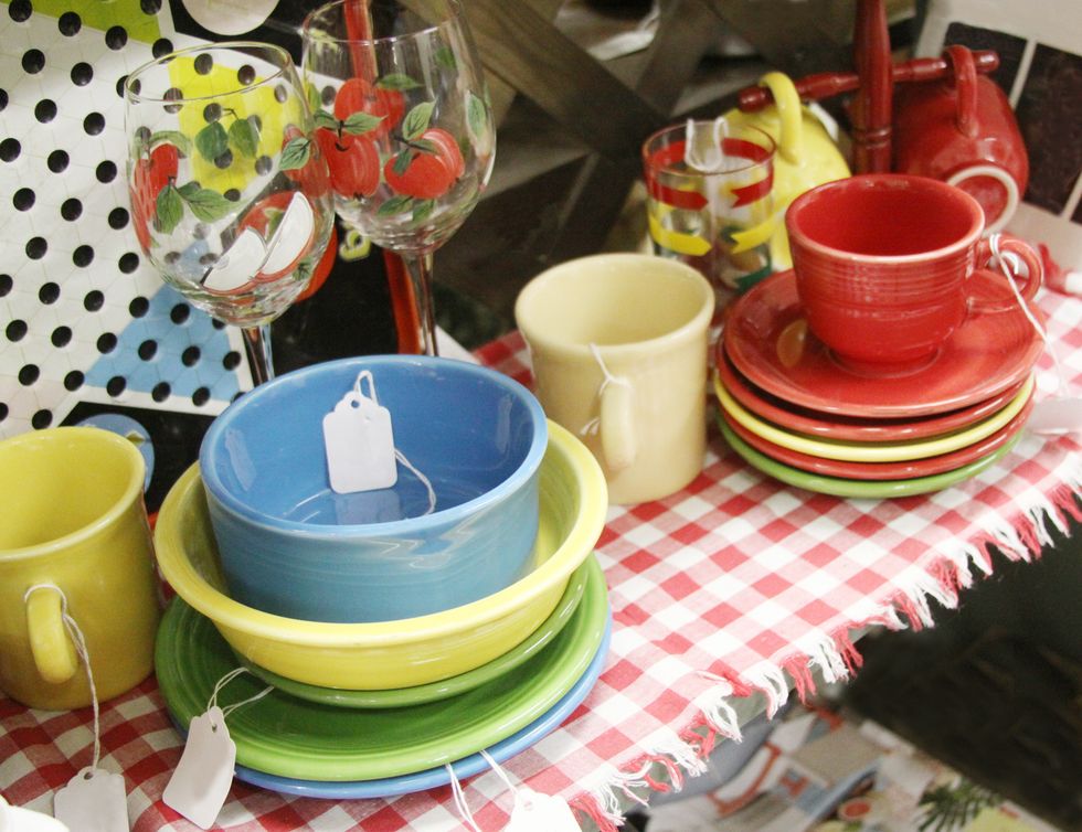 colorful antique dishes