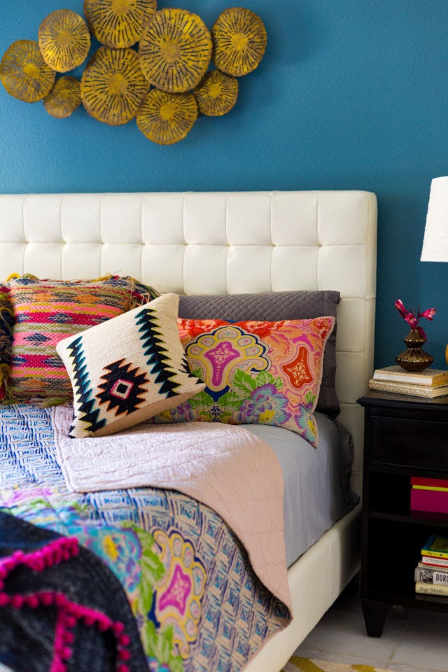 colorful boho bedroom