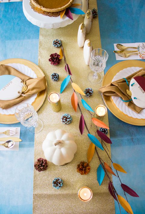 colorful branch thanksgiving centerpieces