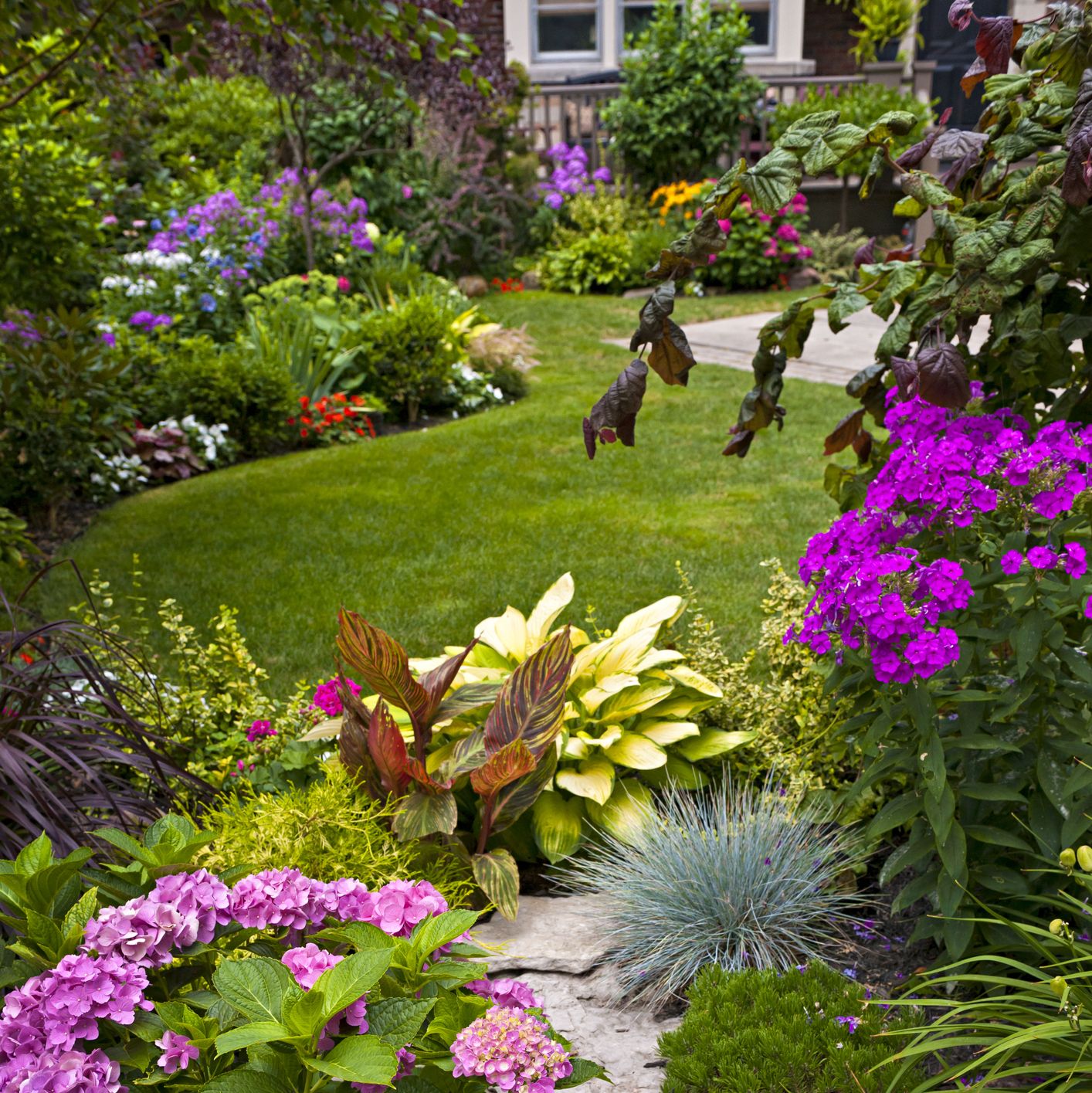 Colorful flowers in a neat garden