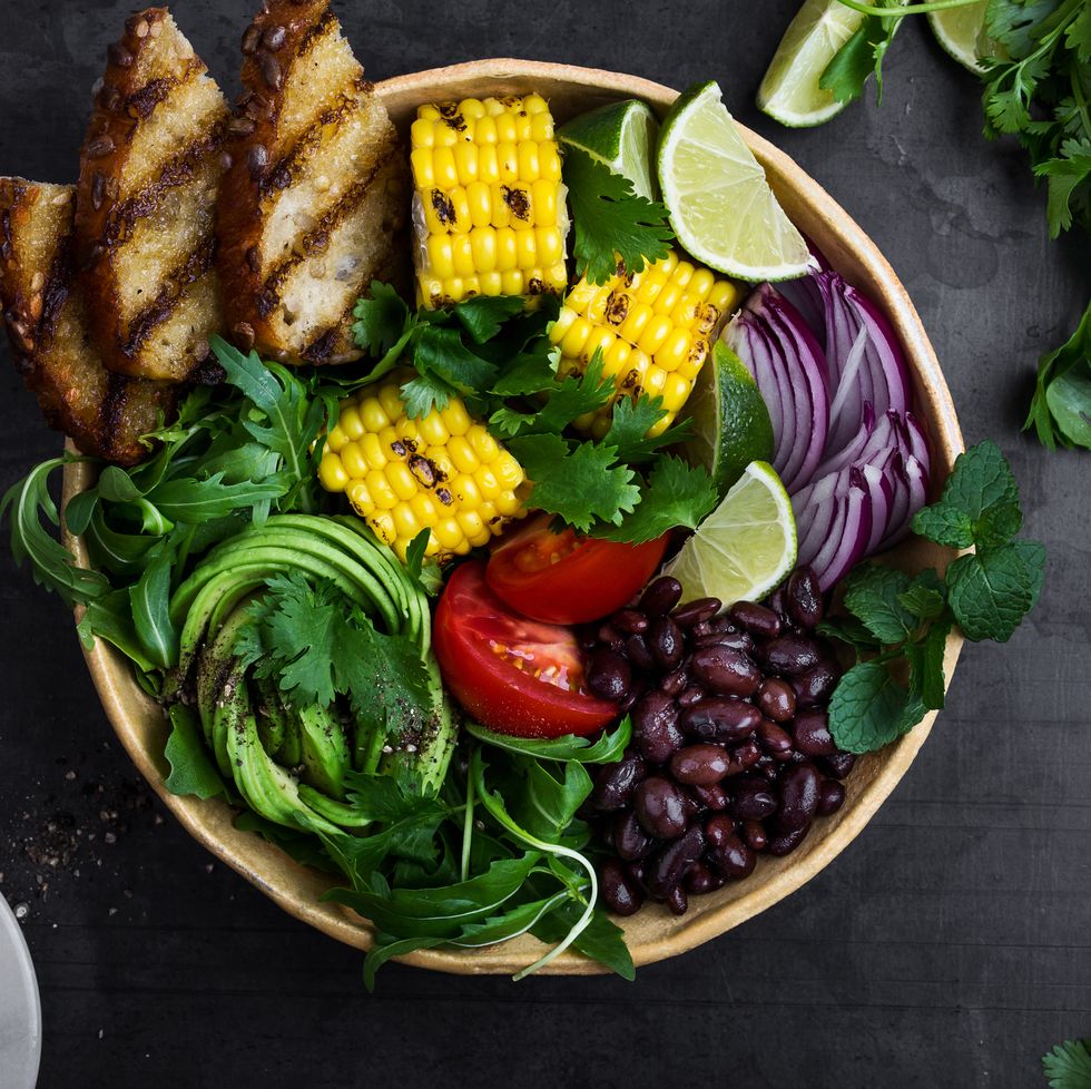 colorful healthy vegan meal salad bowl