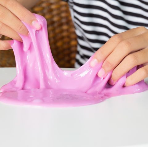 Colorful of Homemade Toy Called Slime, Kids having fun and being creative by science experiment.