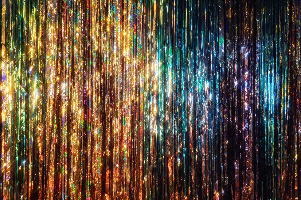 colorful tinsel glitter curtain