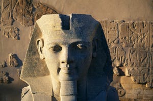 colossal head of ramesses at temple of luxor