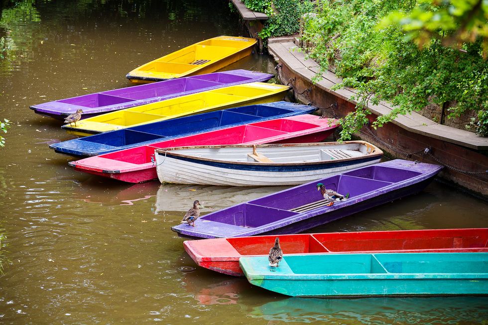 Colourful wooden boats in Oxford